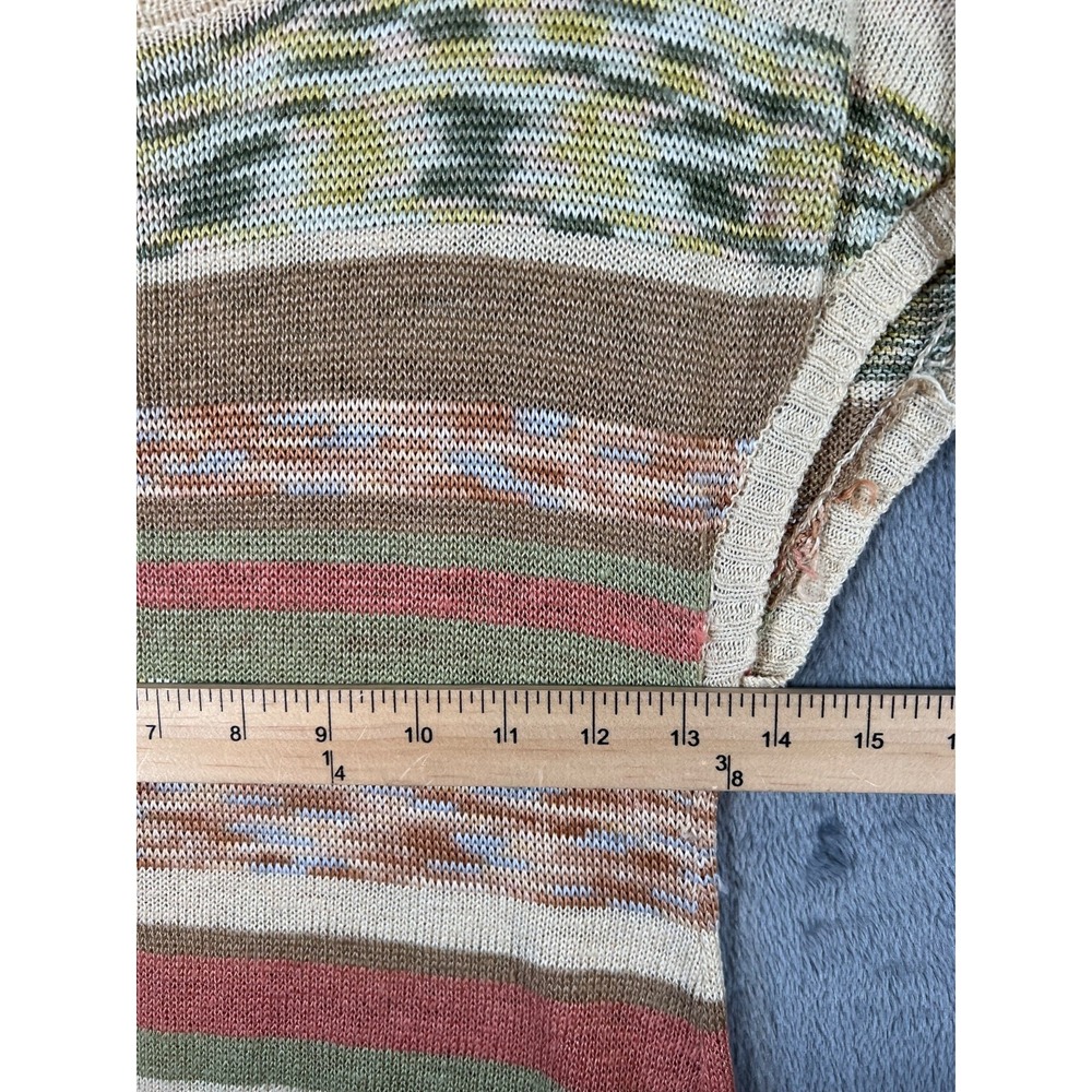 Margaret O'Leary Sweater Tunic Dress Medium Striped Multicolor Linen Blend - Picture 4 of 9